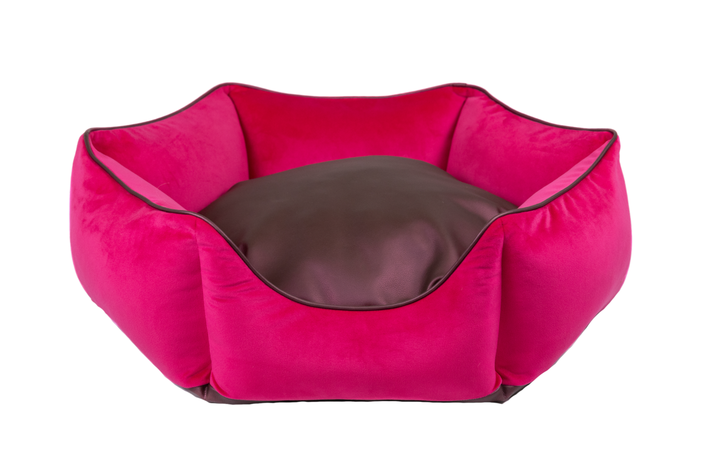 Hundebett Krone pink/ metallic bordeaux