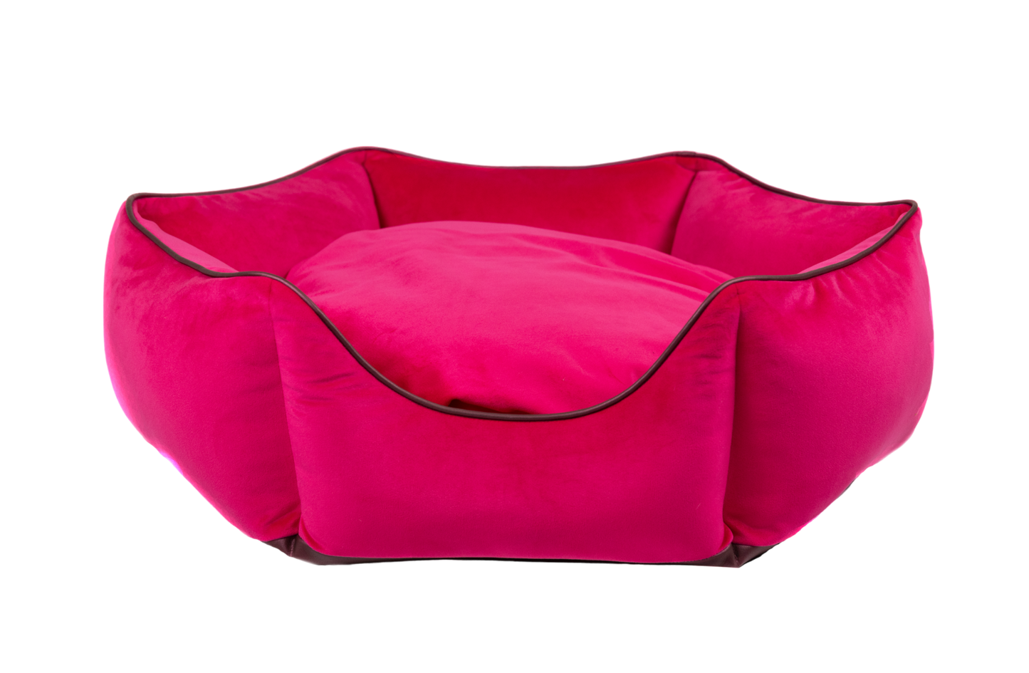 Hundebett Krone pink/ metallic bordeaux