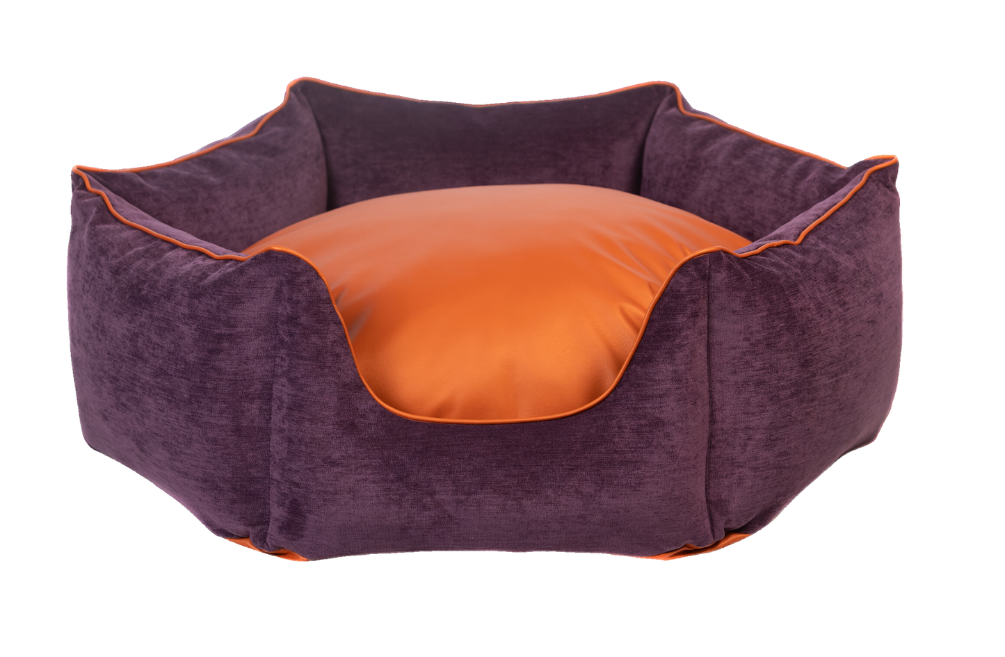 Hundebett Krone lila/ metallic orange