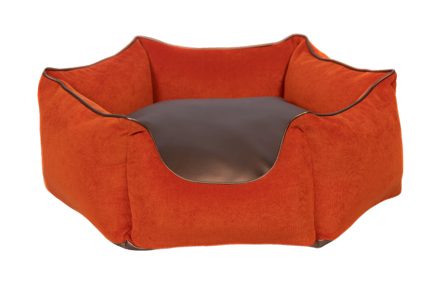 Hundebett Krone orange/ metallic kastanienbraun