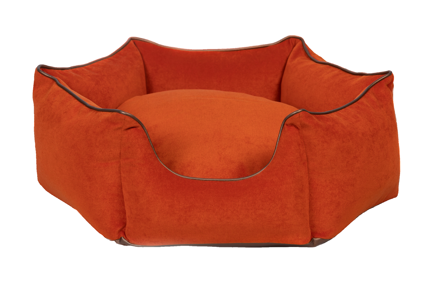 Hundebett Krone orange/ metallic kastanienbraun