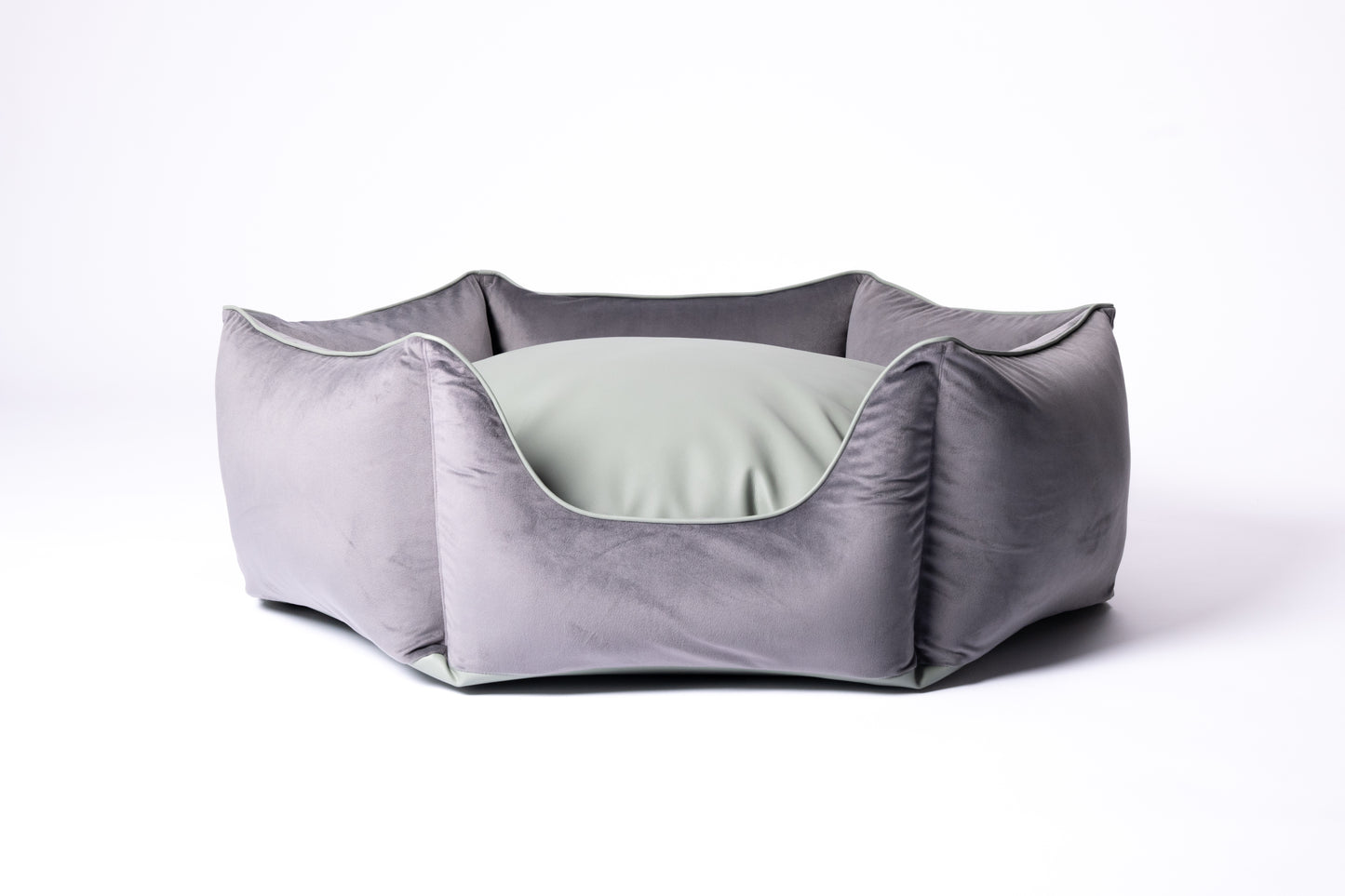 Hundebett Krone grau/ matt salbei