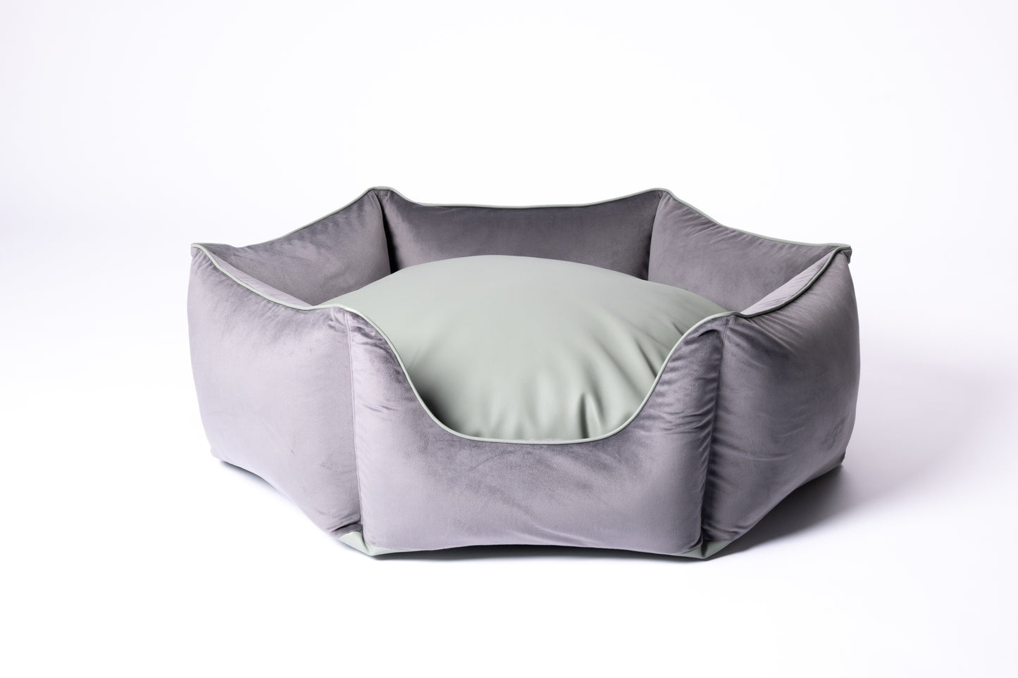Hundebett Krone grau/ matt salbei