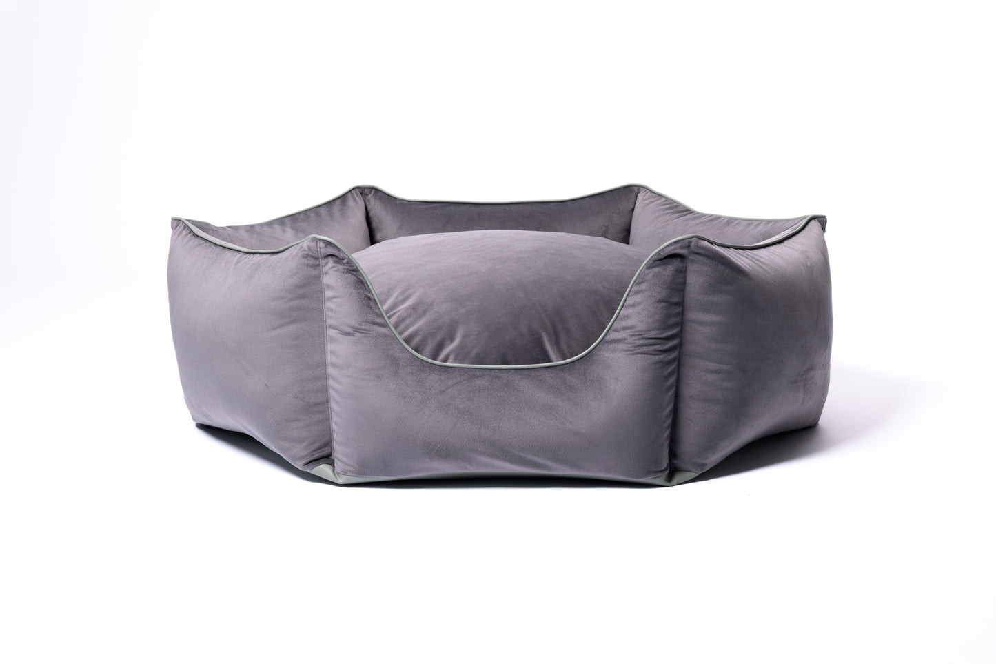 Hundebett Krone grau/ matt salbei