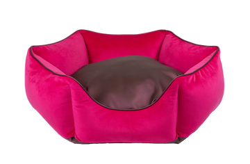 Hundebett Krone pink/ metallic bordeaux – Queenie Design